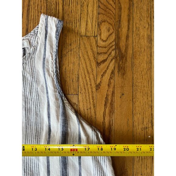 CP SHADES White Stripe Linen Sleeveless Pocket Mini Dress   Women's Size Medium - Picture 9 of 9